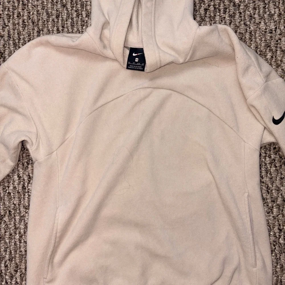 Nike Women's Cream Hooded Sweatshirt with Subtle Swoosh